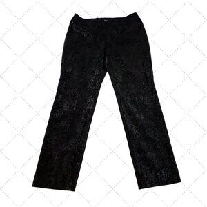 Nic & Zoe Shimmer Black Animal Print Pants Size 12